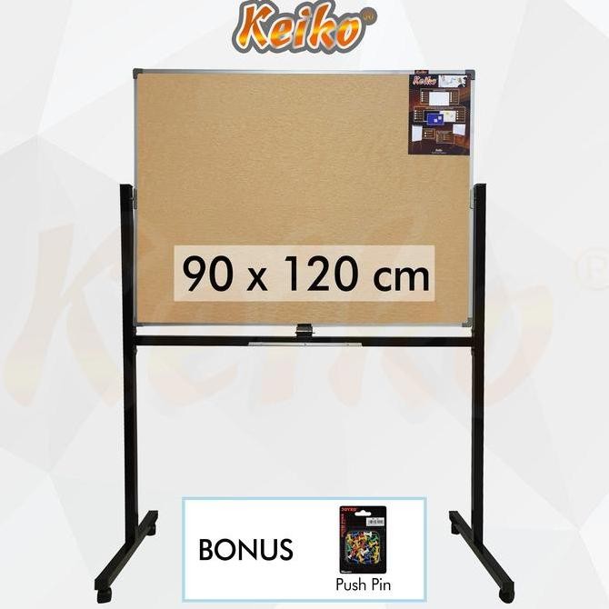 

Softboard Cork Pin Board / Papan Mading Standing Keiko 90 x 120 cm Kualitas Original