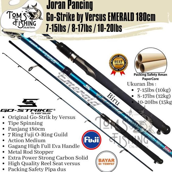 

Terlaris Joran Pancing Go-Strike By Versus Emerald 180Cm Pro Series Fuji (10Kg- 15Kg) Carbon Solid - Toms Fishing