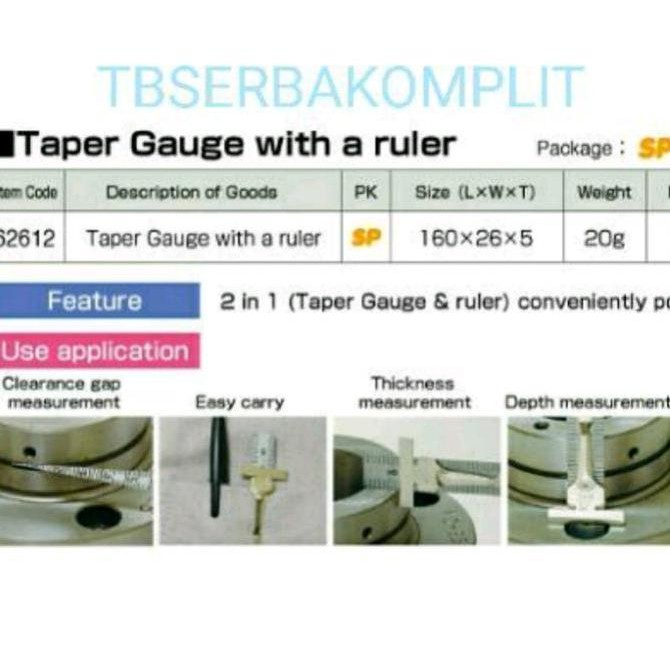 

Taper gage 2in1 ruler Shinwa 62612 japang jepang Asli 2 in 1 original Kualitas Original