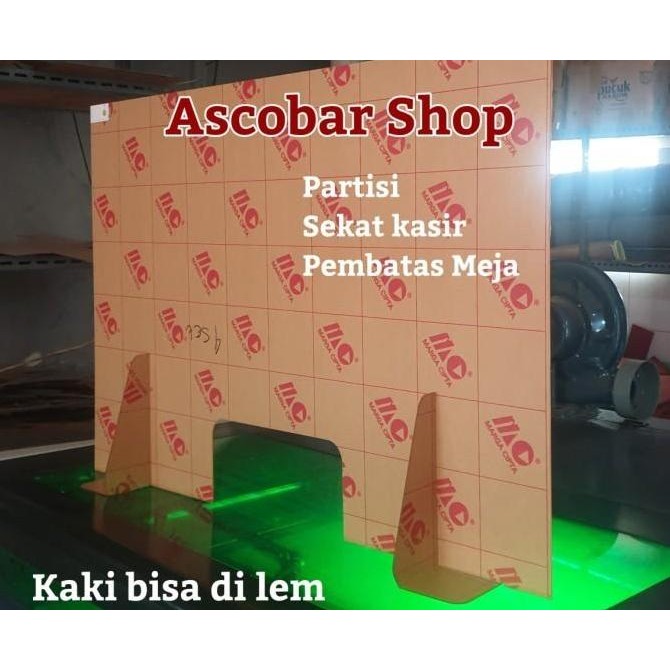 

Sekat Acrylic 3mm Lebar 80 x Tinggi 80cm Meja Partisi Teller Kasir Kualitas Original