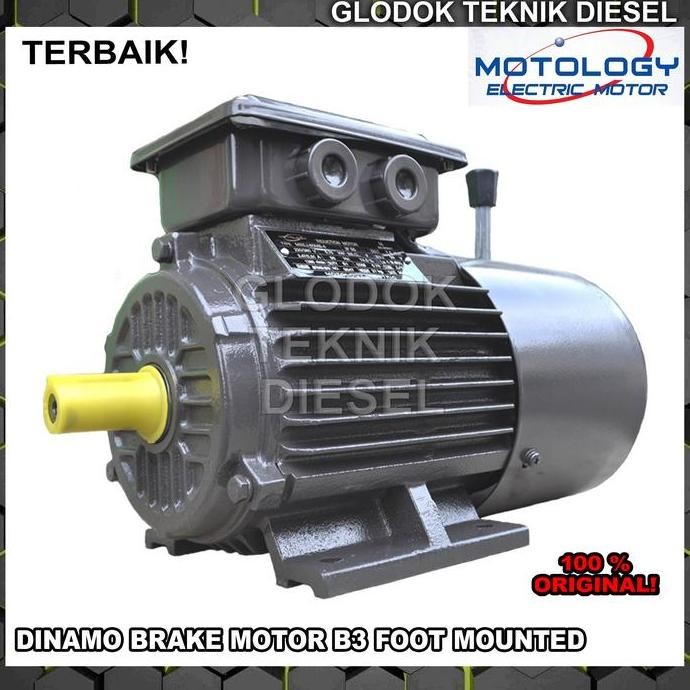 Brake Electric Motor 4 Pole 3 Phase 3 Hp 2,2 Kw Motology Jerman