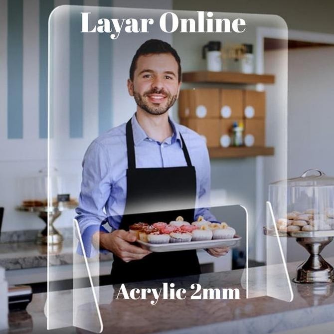 

Sekat Acrylic 2mm 100x60cm BISA LEM KAKI Teller Kasir Partisi Pembatas Kualitas Original