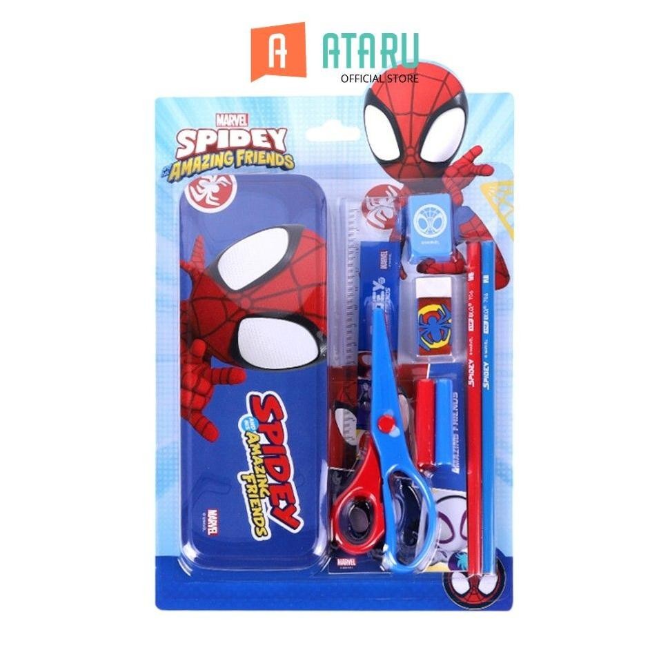 

LINDU Ataru Set Perlengkapan Alat Tulis Spiderman - Biru Kids Stationery Kit Stationery Set Peralatan Tulis Sekolah