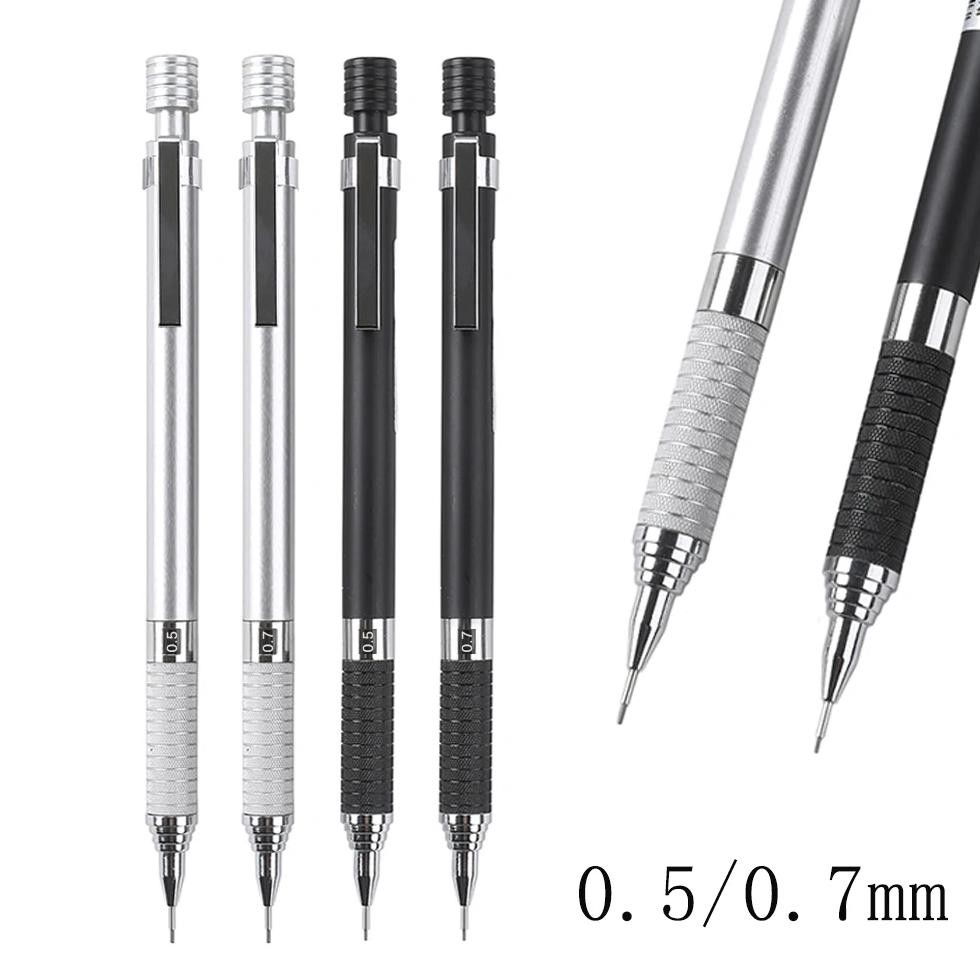 

2Pcs/Set 0.5/0.7Mm Semimetal Mechanical Pencil Smooth Writing Drawing Automatic Pencil Office School Stationery Supplies