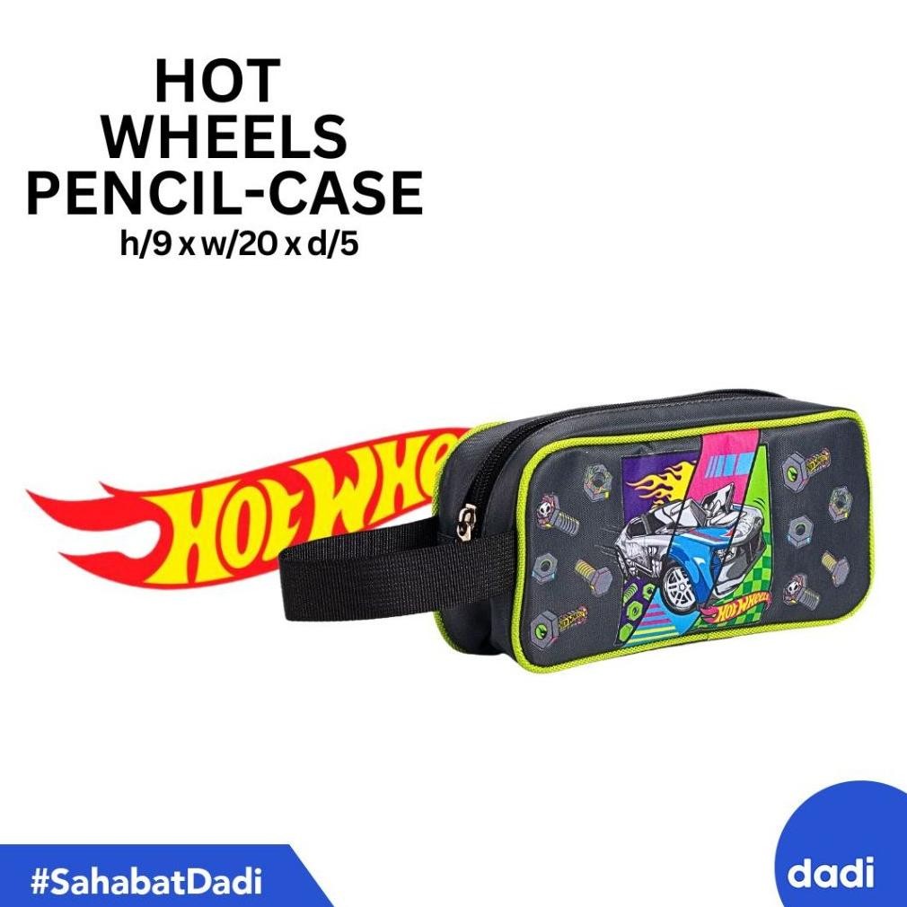 

LINDU Dadi - Hot Wheels Graphic Green Pencil Case - Tempat Pensil/Alat Tulis