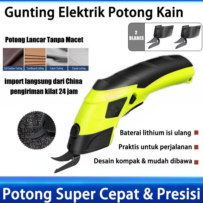 

LINDU Gunting Listrik Kain Gunting Listrik Isi Ulang USB Portabel Alat Pemotong Multifungsi DIY Multifungsi Untuk Karton Kain Kulit