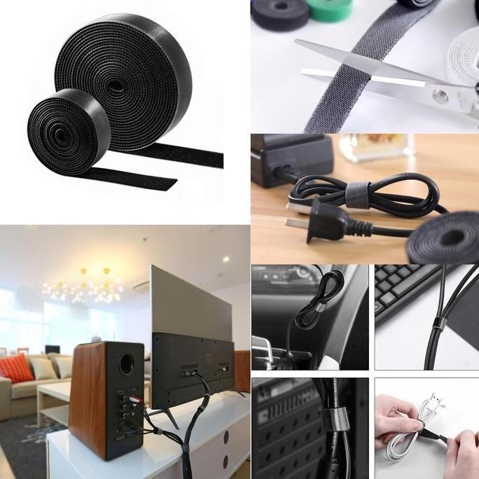 

HL0132 Velcro Kabel Strap Pengikat Kabel Perekat Kabel 10m Merapikan Kabel Desk Kantor