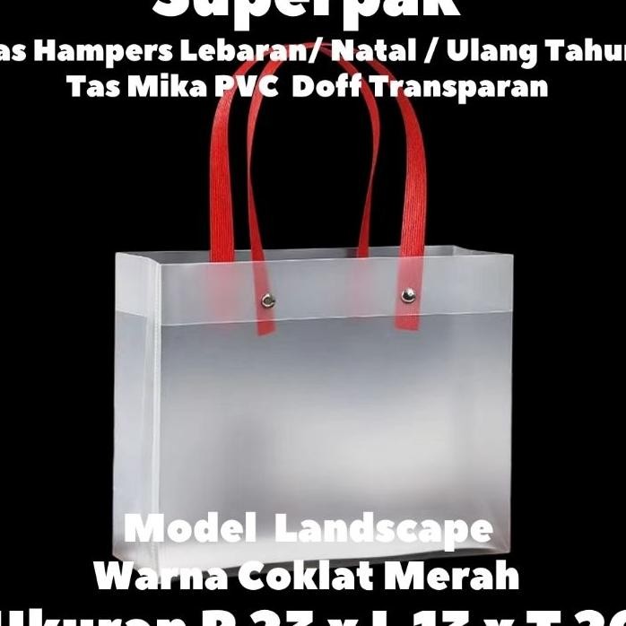 

10Pcs Ukuran 23X13X20 Tas Gagang Merah Tas Goodie Bag Ulang Tahun Lebaran Imlek Natal