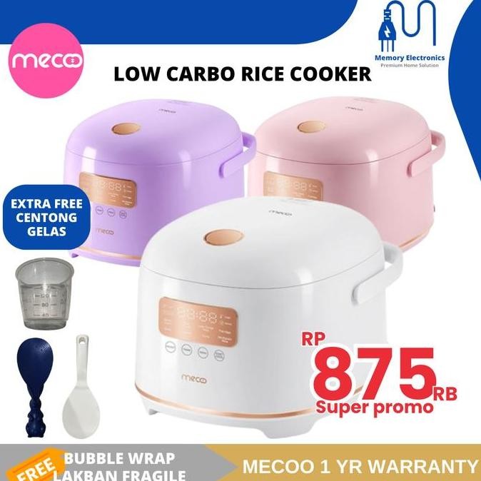 Tersedia Mecoo Rice cooker Low Sugar Low Carbo Low Watt Mewah Elegan