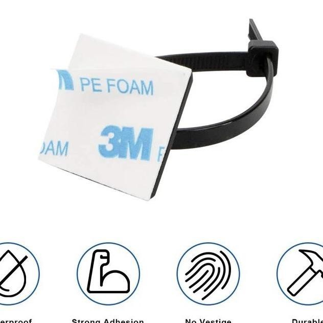 

Cabel Tie Mount 25x25 Tie Mount Klem Kabel Tempel Dinding 3M Klip Kabel Self Adhesive Cabel Pengikat Kabel (1 Pack)
