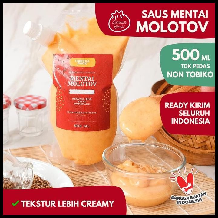 

Terlaris Saus Saos Mentai Rice Salmon Molotov Mentaiko Cake Dimsum Ginuk 500 Ml Good Quality