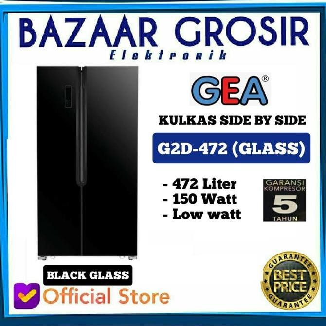 Tersedia GEA KULKAS SIDE BY SIDE G2D-472 / G2D 472 / G2D472 BLACK JABODETABEK