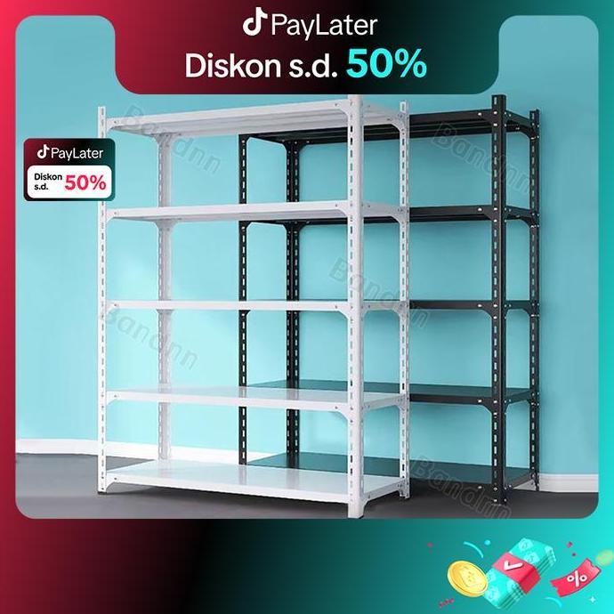 BandnnRak Baja 4/5/6 Lapisan Organizer Penyimpanan Berat Rak Gudang Stainless Rack Rak Power Rak Bes