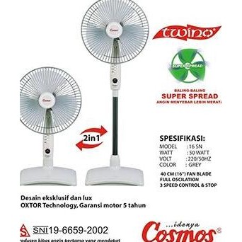 KIPAS ANGIN 2IN1 COSMOS TWINO 16-SN