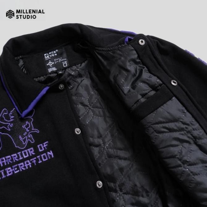 Sale Limited Varsity Jacket One Piece Luffy Black Purple Sun God Nika | Jaket Baseball Bordir Origin