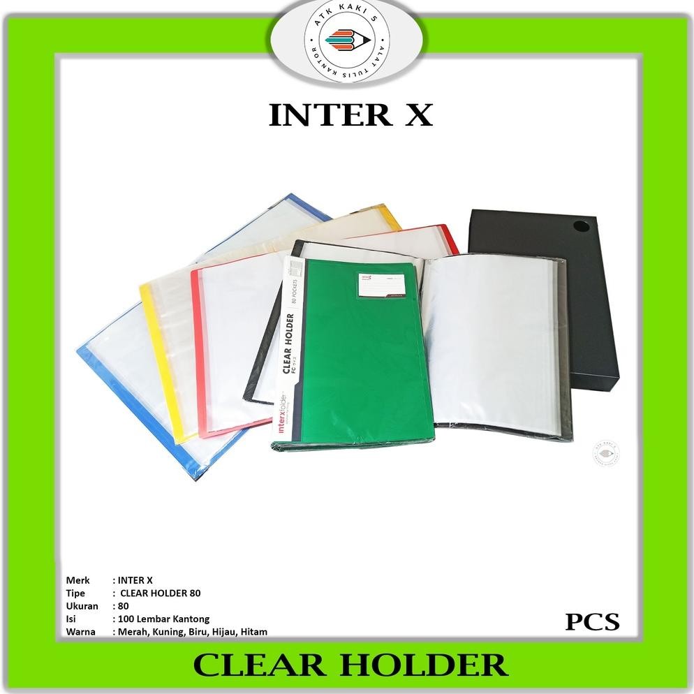

LINDU INTER X - Clear Holder Folio Isi 80 Lembar + Cover Box Tebal - WARNA - Pcs