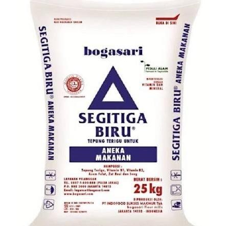 

Grosir Tepung Terigu Segitiga Biru 25Kg / 25 Kg 1 Karung / Ball