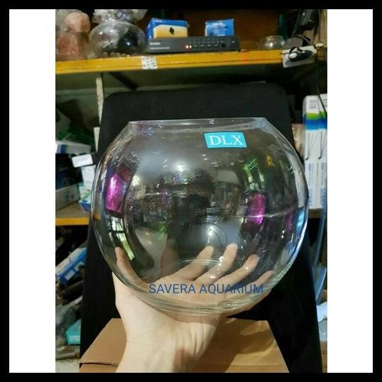 AQUARIUM BULAT 4L - TOPLES KACA - DLX LUNA - AQUARIUM IKAN