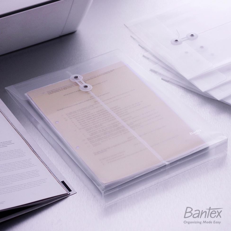 

LINDU 12 Pcs Map Plastik Tali Bantex Folio F4 Trendy String Envelope Portrait 3223 08 Transparent