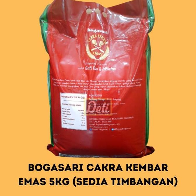 

Promo Bogasari Cakra Kembar Emas Bakpao 5Kg/Tepung Pao Mantau Bogasari 5Kg