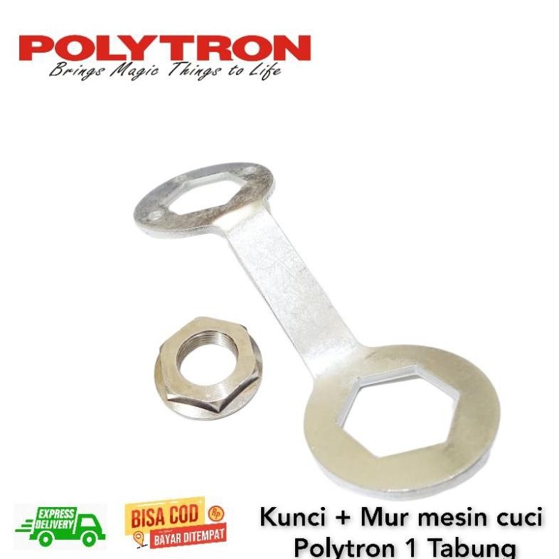 Set Kunci + Mur Gearbox mesin cuci Polytron 1 Tabung