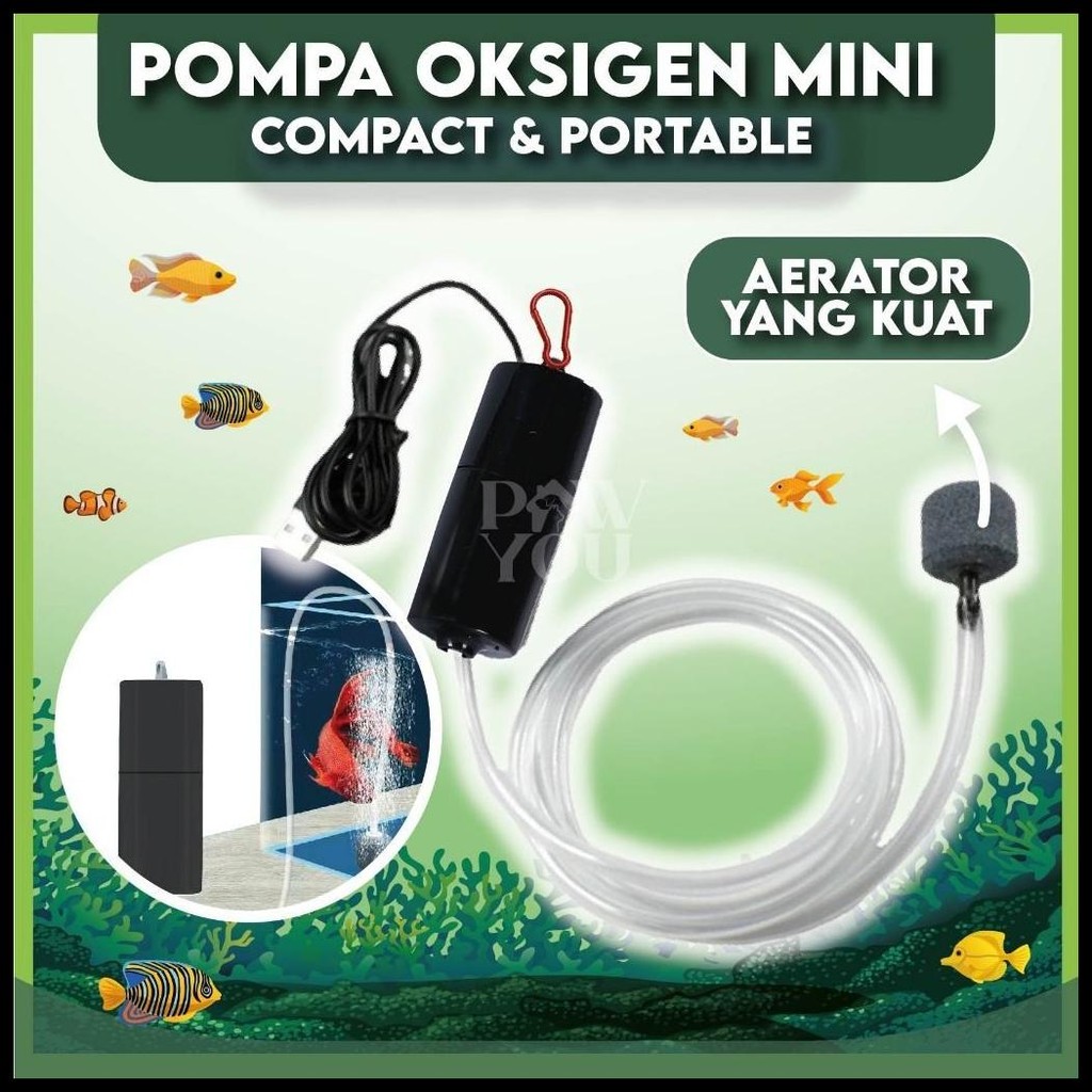 POMPA UDARA AQUARIUM USB AERATOR AKUARIUM IKAN AIRATOR GELEMBUNG