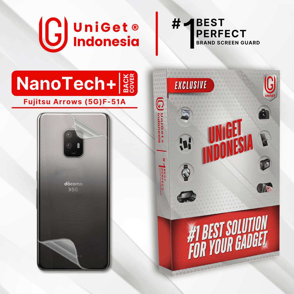 UniGet EPU BIO GENESIS Hydrogel for Fujitsu Arrows 5G F-51A / Back Cover Guard (Nanotech+ 100% Recyc