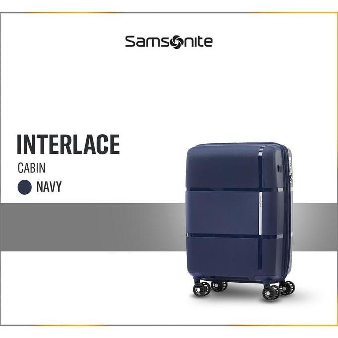 Sale Samsonite Koper Hardcase Interlace Cabin 20 Inch Exp V2 - Navy