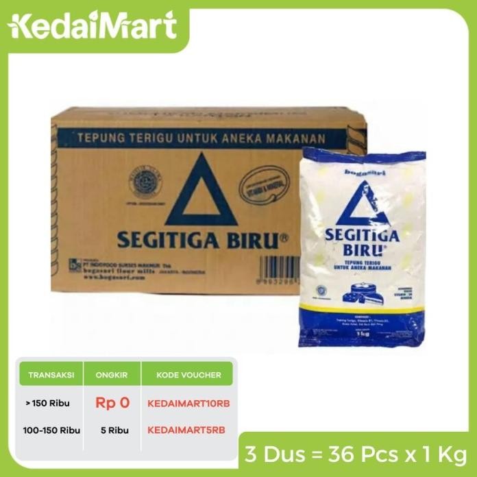 

Terlaris Km Paket Tepung Terigu Segitiga Biru 1 Kg Dus X 3