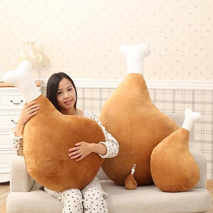 

Terlaris Creative Cute 3D Chicken Leg Plush Toy Sofa Sleeping Pillow Cushion Simulation Fried Chicken Doll Kids Christmas Gifts Girl Gift