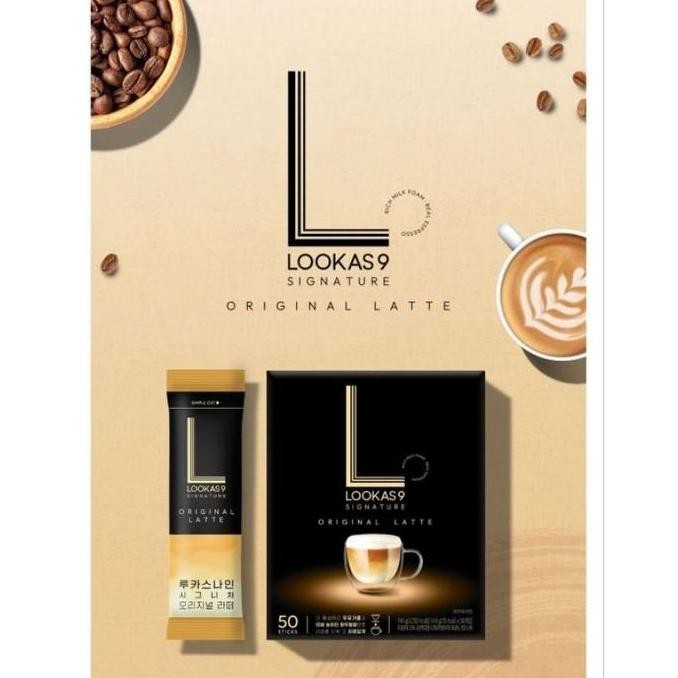 

Lookas 9 Coffee Latte 50T Made In Korea Kopi Instant