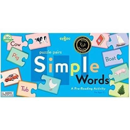 ready eeBoo Simple Word Puzzle Pairs Mainan Edukasi Anak ages 3+ years old murah