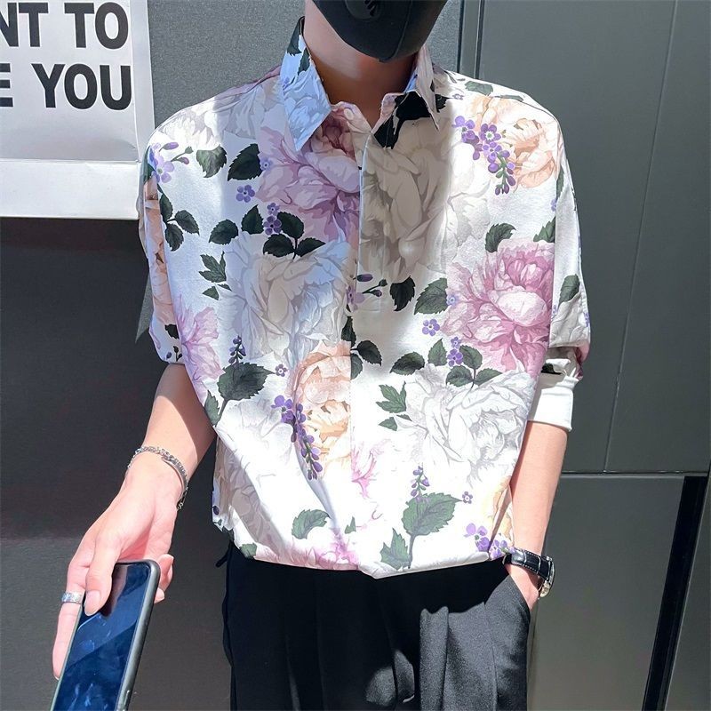 Vintage Casual Fashion Floral Shirt for Men