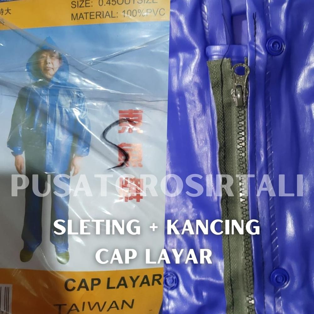 Terbaru Rt-69 Rq-56 Jas Hujan Resleting + Kancing Mantel Tebal Bagus Impor Taiwan Nelayan Cap Kapal 