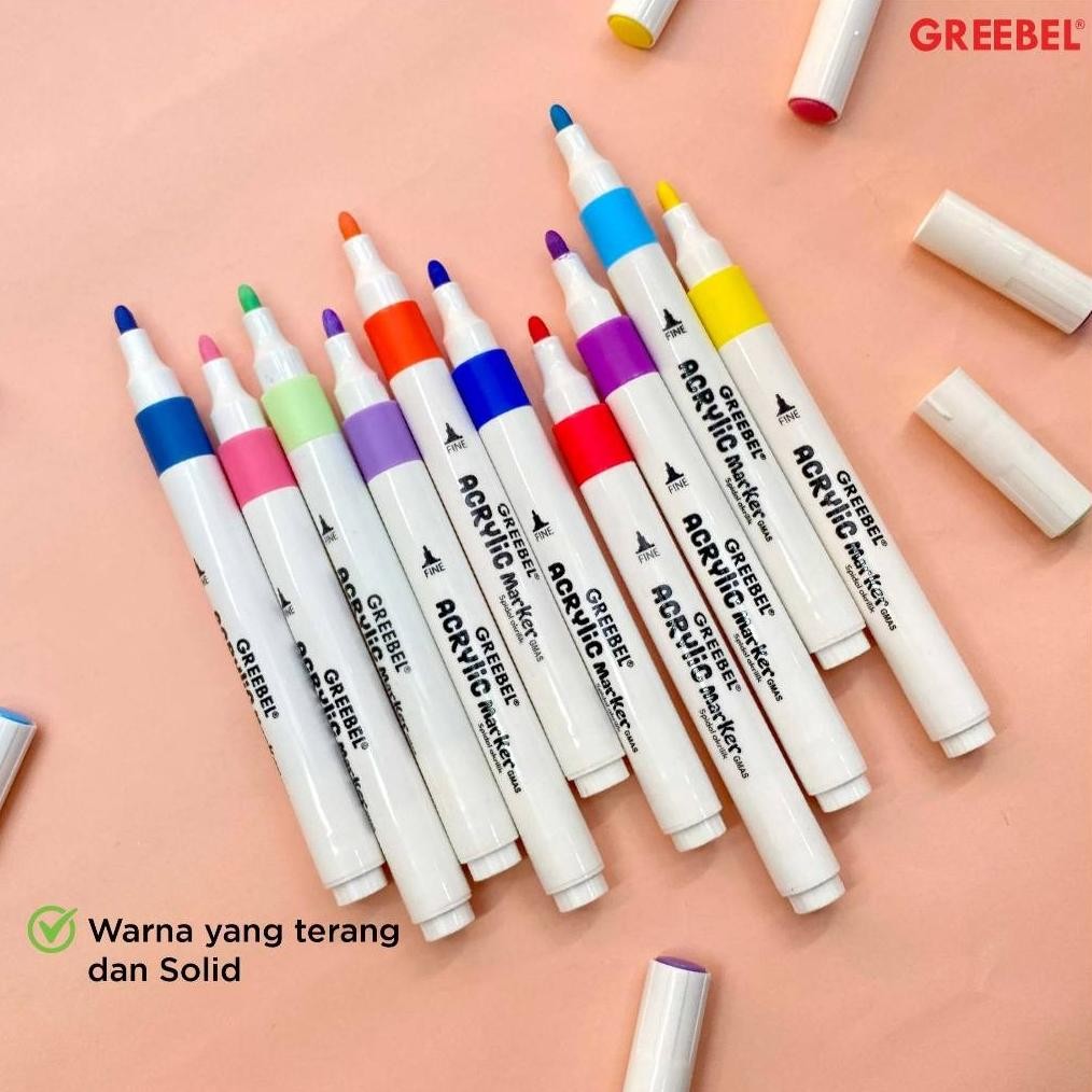 

GREEBEL Spidol Warna Warni 1 Set / Spidol Marker Acrylic Single Head (48 Warna) / Spidol Warna / Sketch Marker / Spidol Set