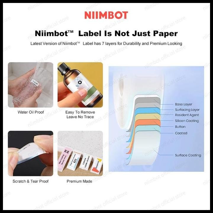 

Terlaris Thermal Label Printer Sticker Niimbot B21 Refill Label - Plain White Good Quality
