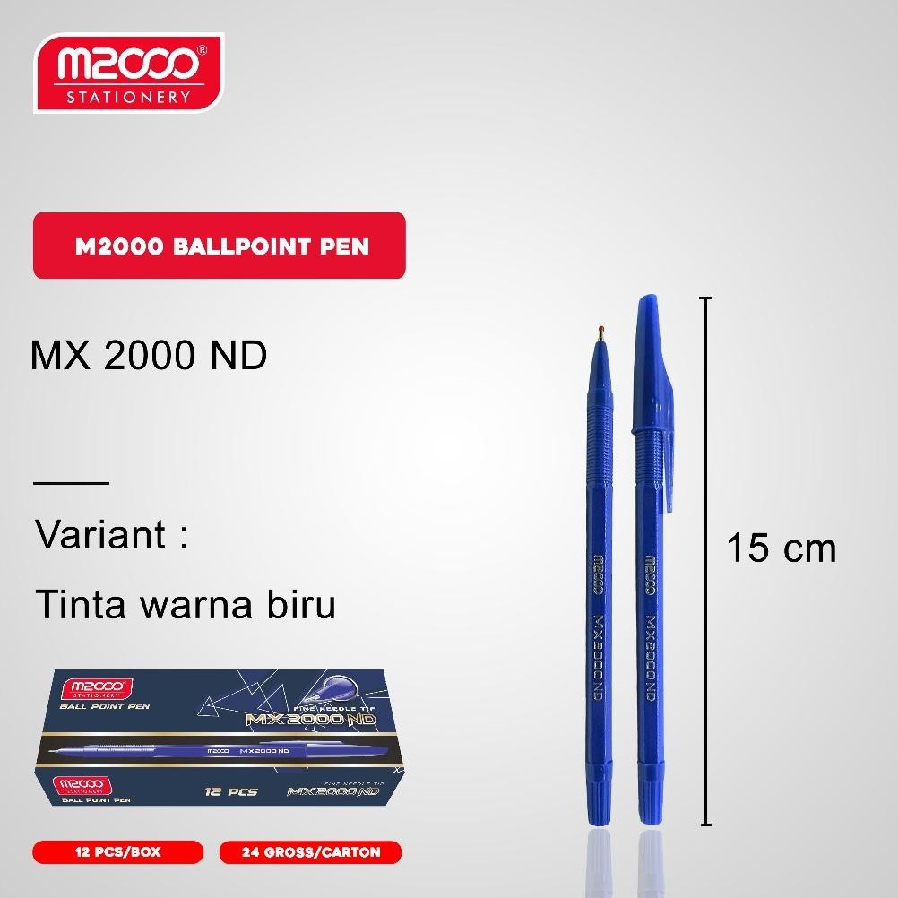 

M2000 Pulpen MX-2000ND BIRU Kemasan 12Box (144 Pcs)