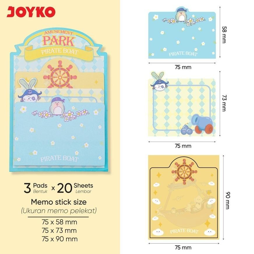 

Cxv-38 Fx-23 Or42 Joyko Memo Stick Mms-39 Sticky Notes Amusement Park Series Memo Tempel Tema Taman Hiburan Isi 60 Sheets Viral Sale Cxv-38