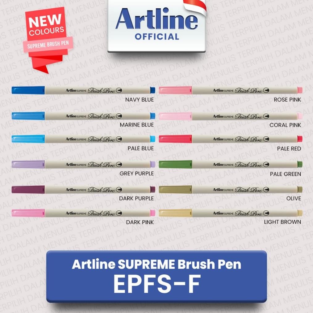 

(LIVE) Artline SUPREME Brush Pen EPFS-F/ 50P / Spidol Brush SET Toples Gold Silver 50 pcs Kuas Gambar Sketsa Lettering Calligraphy 48 Colours + 2 pcs Blender 2