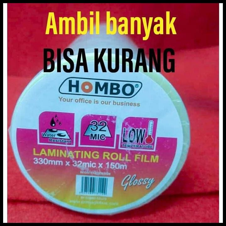 

Terlaris Hombo Plastik Laminating Roll Glossy 330Mm X 32Mic X 150M Good Quality