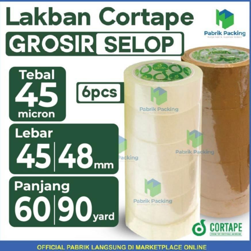 

KA Lakban Cortape Ukuran 45mm x 90yard Grosir Per Selop
