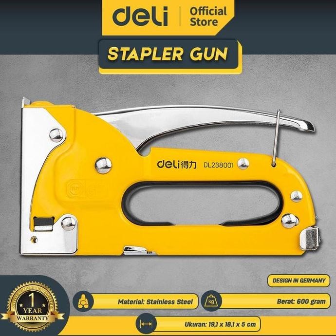 

BERKUALITAS DELI STAPLE GUN/ STAPLES STAPLER TEMBAK 4-8MM STEEL PERKAKAS EDL238001