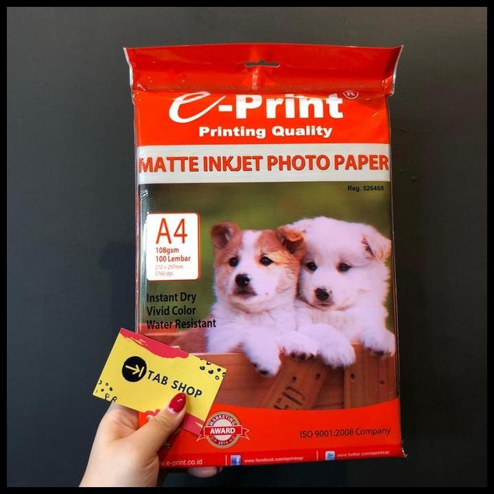 

Terlaris Eprint Matte Inkjet Photo Paper 108 Gsm Kertas Foto Good Quality