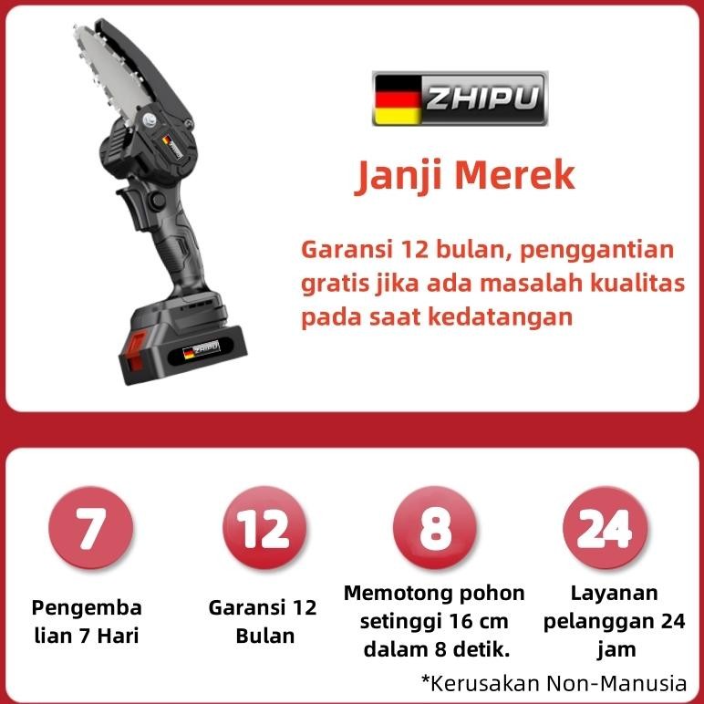 Chainsaw mini 4 Inch  Mesin Chainsaw  36V Gergaji Baterai Gergaji Rantai Elektrik Mini 2 baterai Ger