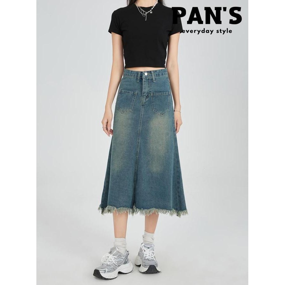 Promo Rok Denim Wanita Fashion / Rok Fishtail Wanita / Rok Korea Denim / Rok Panjang Wanita / Rok Hi