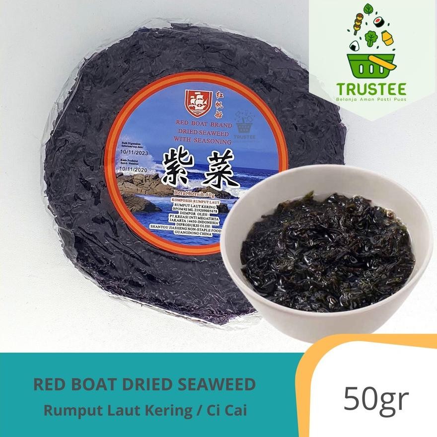 

Rt-69 Hj-54 Er-6 Rumput Laut Kering / Dried Seaweed / Ci Cai Red Boat Brand 50Gr Zi Cai Ci Chai Premium Viral Rt-69