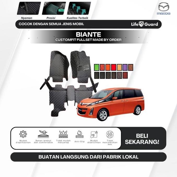 [Lifeguard] Aksesoris Interior Karpet 7D Mobil Mazda Biante 2008 - 2017 Fullset Bagasi- Bisa Cod