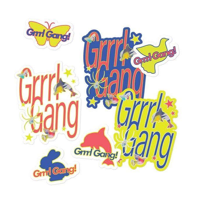 Terlaris Grrrl Gang - Charcoal Logotype Spider T-Shirt High Quality