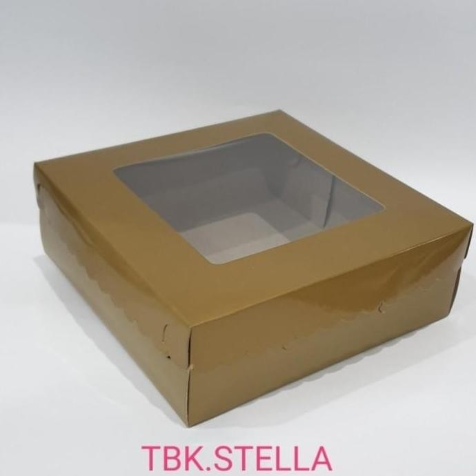 Spesial Kotak Kue Dus Box Gold/Emas (20 X 20 Cm)