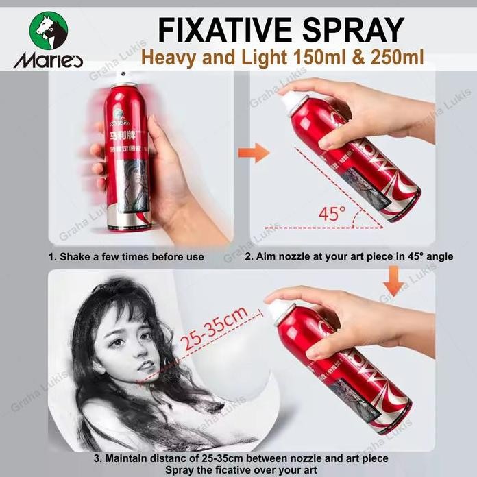 

ready !!! Maries Fixative Spray 150ml / 250ml Varnish for Gouache - Acrylic - Oil Painting